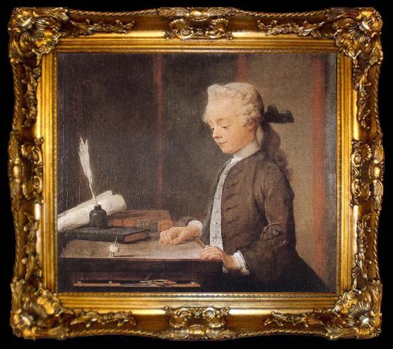framed  Jean Baptiste Simeon Chardin Boy with a Spinning Top, ta009-2